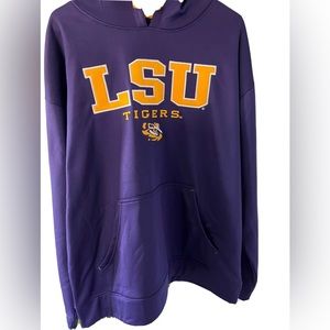🔥XL LSU Tigers MAJESTIC  Hooded Sweatshirt  NEW w/Tags Section 101 Purple RARE